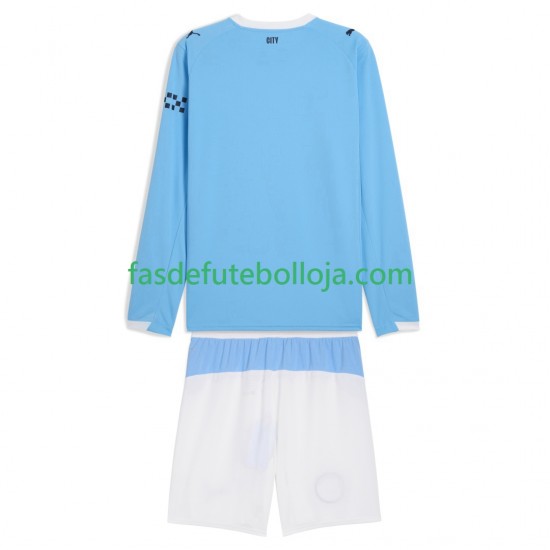 Camisola 1º Equipamento Manchester City 2025-2026 Manga Comprida ,Criança