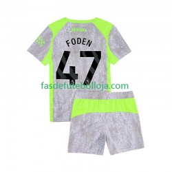 Camisola 3º Equipamento Manchester City Phil Foden 47 2025-2026 Manga Curta ,Criança