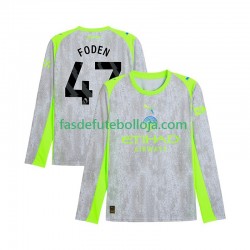 Camisola 3º Equipamento Manchester City Phil Foden 47 2025-2026 Manga Comprida ,Homem