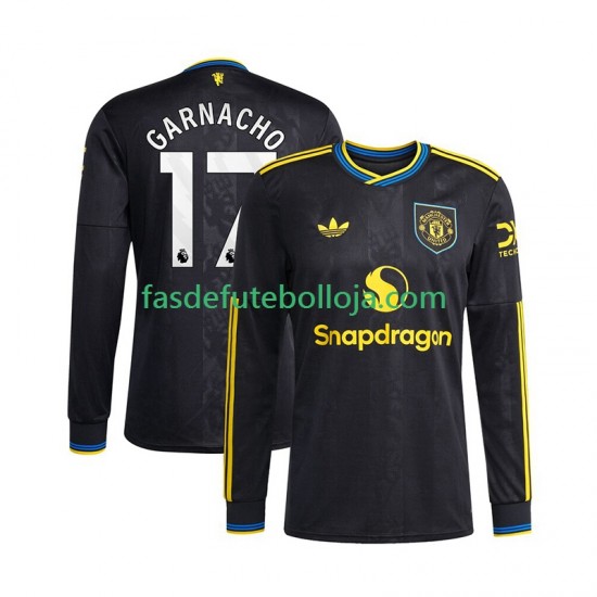 Camisola 3º Equipamento Manchester United Alejandro Garnacho 17 2025-2026 Manga Comprida ,Homem