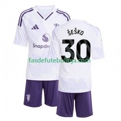 Camisola 2º Equipamento Manchester United Benjamin Sesko 30 2025-2026 Manga Curta ,Criança