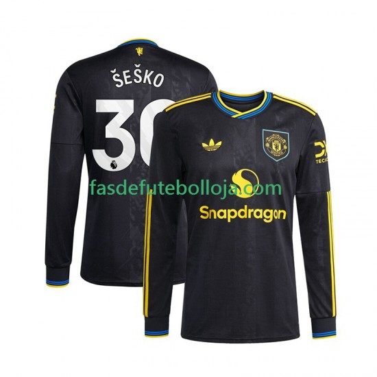 Camisola 3º Equipamento Manchester United Benjamin Sesko 30 2025-2026 Manga Comprida ,Homem