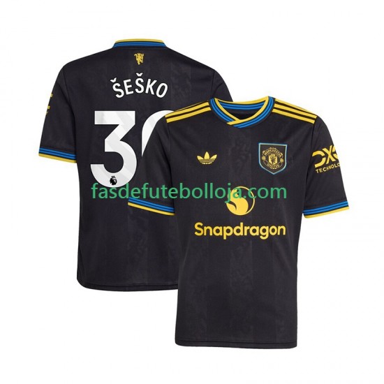 Camisola 3º Equipamento Manchester United Benjamin Sesko 30 2025-2026 Manga Curta ,Homem