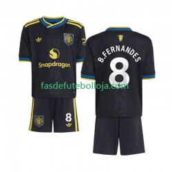 Camisola 3º Equipamento Manchester United Bruno Fernandes 8 2025-2026 Manga Curta ,Criança