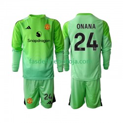 Camisola Guarda-redes 4º Equipamento Manchester United Andre Onana 24 2025-2026 Manga Comprida ,Criança