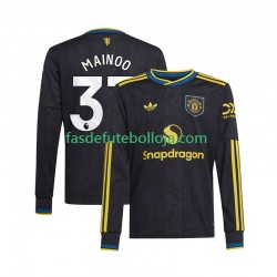 Camisola 3º Equipamento Manchester United Kobbie Mainoo 37 2025-2026 Manga Comprida ,Homem