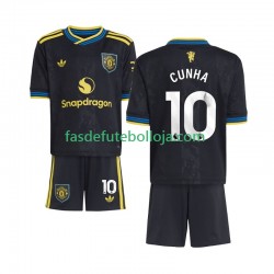 Camisola 3º Equipamento Manchester United Matheus Cunha 10 2025-2026 Manga Curta ,Criança