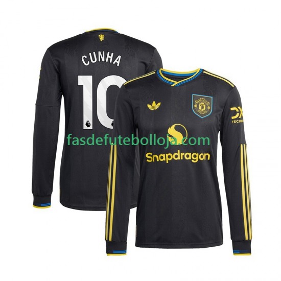 Camisola 3º Equipamento Manchester United Matheus Cunha 10 2025-2026 Manga Comprida ,Homem