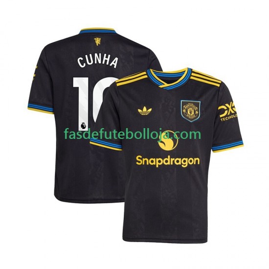 Camisola 3º Equipamento Manchester United Matheus Cunha 10 2025-2026 Manga Curta ,Homem