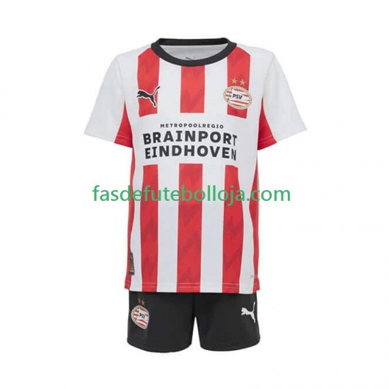 Camisola 1º Equipamento PSV Eindhoven 2025-2026 Manga Curta ,Criança