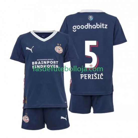 Camisola 2º Equipamento PSV Eindhoven Ivan Perisic 5 2025-2026 Manga Curta ,Criança