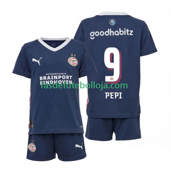 Camisola 2º Equipamento PSV Eindhoven Ricardo Pepi 9 2025-2026 Manga Curta ,Criança