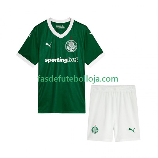 Camisola 1º Equipamento Palmeiras 2025-2026 Manga Curta ,Criança