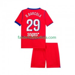 Camisola 3º Equipamento Paris Saint-Germain Bradley Barcola 29 2025-2026 Manga Curta ,Criança