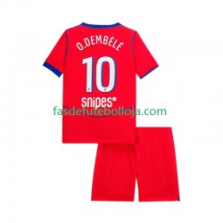 Camisola 3º Equipamento Paris Saint-Germain Ousmane Dembele 10 2025-2026 Manga Curta ,Criança