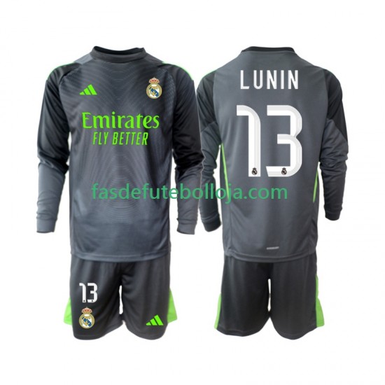 Camisola Guarda-redes 3º Equipamento Real Madrid Andriy Lunin 13 2025-2026 Manga Comprida ,Criança