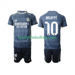 Camisola 2º Equipamento Real Madrid Mbappé Kylian 10 2025-2026 Manga Curta ,Criança