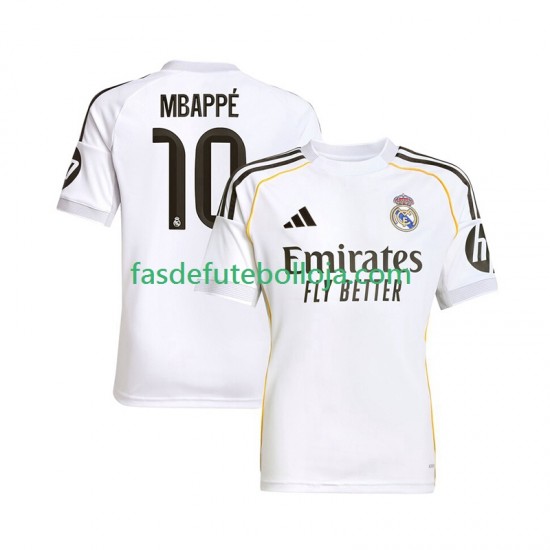 Camisola 1º Equipamento Real Madrid Mbappé Kylian 10 2025-2026 Manga Curta ,Homem