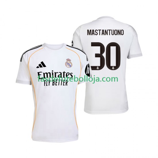 Camisola 1º Equipamento Real Madrid Mastantuono 30 2025-2026 Manga Curta ,Homem
