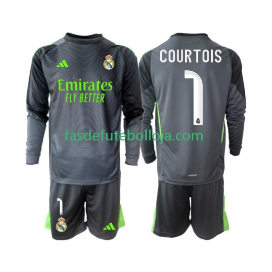 Camisola 3º Equipamento Real Madrid Thibaut Courtois 1 2025-2026 Manga Comprida ,Criança