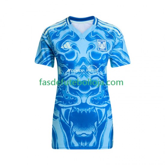 Camisola 2º Equipamento Tigres UANL 2025-2026 Manga Curta ,Feminina