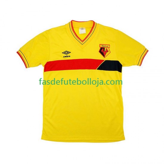 Camisola 1º Equipamento Watford 1985 Manga Curta Retro ,Homem