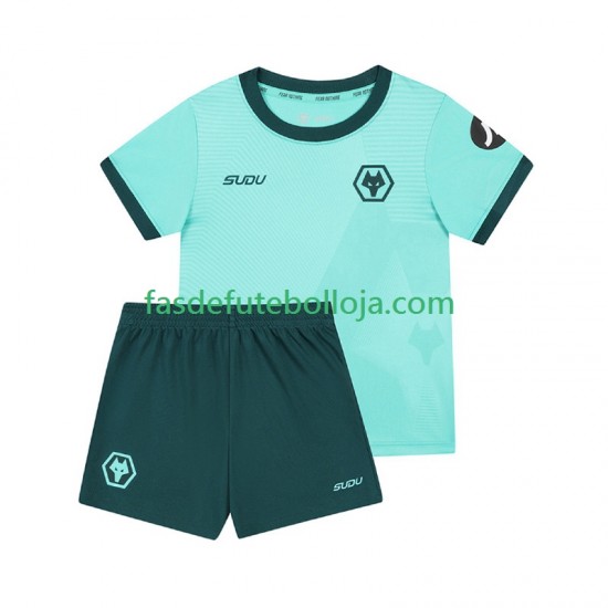 Camisola 2º Equipamento Wolverhampton Wanderers 2025-2026 Manga Curta ,Criança