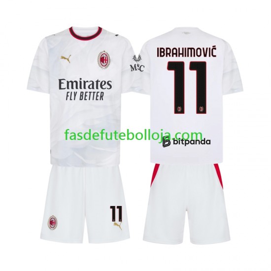 Camisola 2º Equipamento AC Milan Ibrahimovic 11 2026-2027 Manga Curta ,Criança