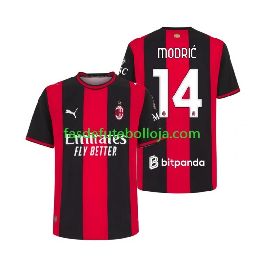 Camisola 1º Equipamento AC Milan Modrić Luka 14 2026-2027 Manga Curta ,Homem