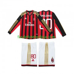 Camisola 1º Equipamento AC Milan RONALDINHO 80 2013 2014 Manga Comprida Retro ,Criança Camisola 1º Equipamento AC Milan RONALDINHO 80 2013 2014 Manga Comprida Retro ,Criança