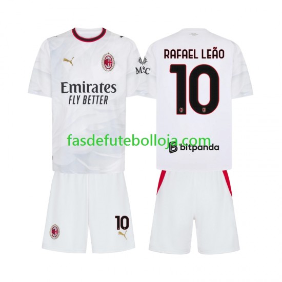 Camisola 2º Equipamento AC Milan Rafael Leao 10 2026-2027 Manga Curta ,Criança Camisola 2º Equipamento AC Milan Rafael Leao 10 2026-2027 Manga Curta ,Criança