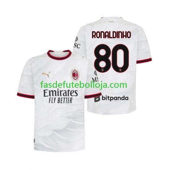 Camisola 2º Equipamento AC Milan Ronaldinho 80 2026-2027 Manga Curta ,Homem