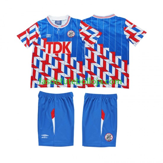 Camisola 2º Equipamento AFC Ajax 1989 1990 Manga Comprida Retro ,Criança Camisola 2º Equipamento AFC Ajax 1989 1990 Manga Comprida Retro ,Criança