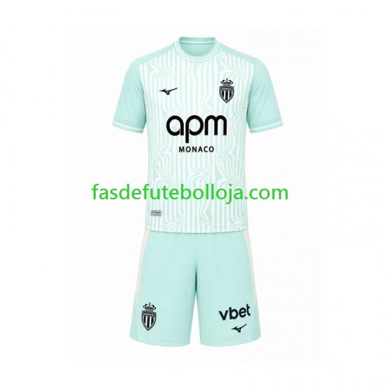 Camisola 3º Equipamento AS Monaco 2026-2027 Manga Curta ,Criança