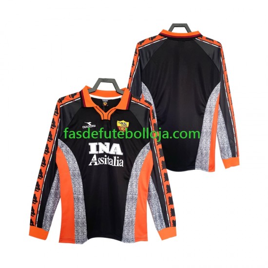 Camisola 3º Equipamento AS Roma 1998 1999 Manga Comprida Retro ,Homem