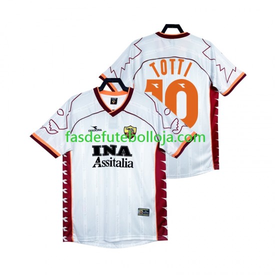 Camisola 2º Equipamento AS Roma Totti 10 2000 1999 Manga Curta Retro ,Homem
