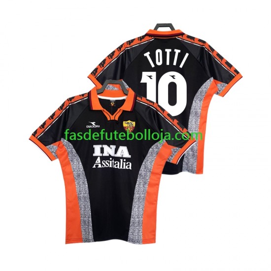 Camisola 3º Equipamento AS Roma Totti 10 1998 1999 Manga Curta Retro ,Homem