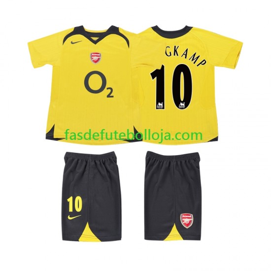 Camisola 2º Equipamento Arsenal BERGKAMP 10 2005 2006 Manga Curta Retro ,Criança