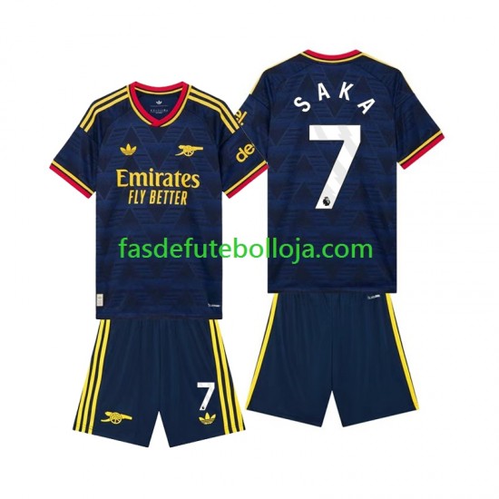 Camisola 2º Equipamento Arsenal Bukayo Saka 7 2026-2027 Manga Curta ,Criança