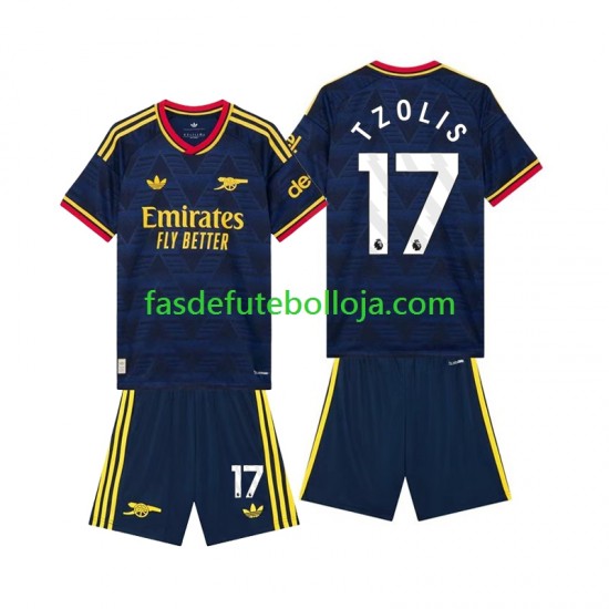 Camisola 2º Equipamento Arsenal Christos Tzolis 17 2026-2027 Manga Curta ,Criança