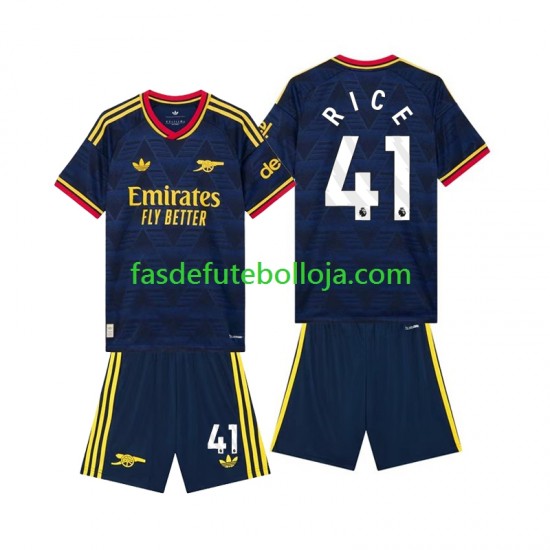 Camisola 2º Equipamento Arsenal Declan Rice 41 2026-2027 Manga Curta ,Criança