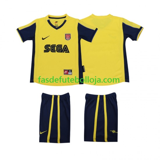 Camisola 2º Equipamento Arsenal 2000 2001 Manga Curta Retro ,Criança