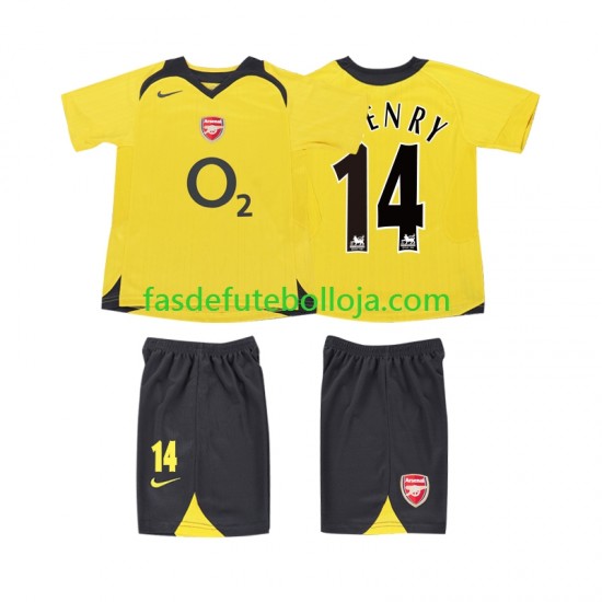 Camisola 2º Equipamento Arsenal Thierry Henry 14 2005 2006 Manga Curta Retro ,Criança