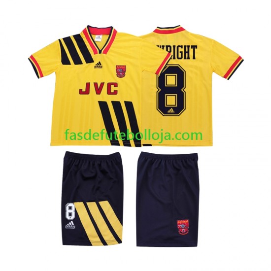 Camisola 2º Equipamento Arsenal WRIGHT 8 1993 1994 Manga Curta Retro ,Criança
