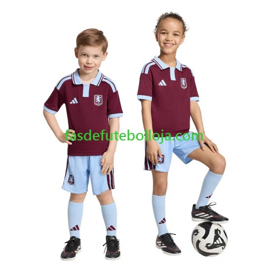 Camisola 1º Equipamento Aston Villa 2026-2027 Manga Curta ,Criança