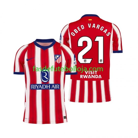 Camisola 1º Equipamento Atlético Madrid Obed Vargas 21 2026-2027 Manga Curta ,Homem