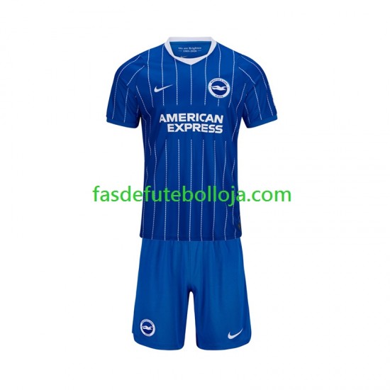 Camisola 1º Equipamento Brighton Hove Albion 2026-2027 Manga Curta ,Criança