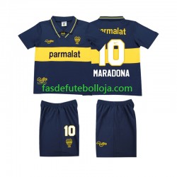 Camisola 1º Equipamento CA Boca Juniors MARADONA 10 1993 1995 Manga Curta Retro ,Criança