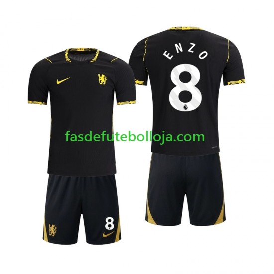 Camisola 2º Equipamento Chlesea Enzo Fernandez 8 2026-2027 Manga Curta ,Criança