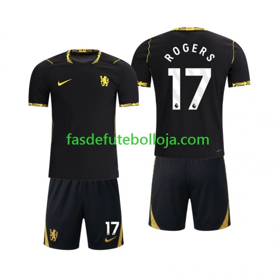 Camisola 2º Equipamento Chlesea Morgan Rogers 17 2026-2027 Manga Curta ,Criança